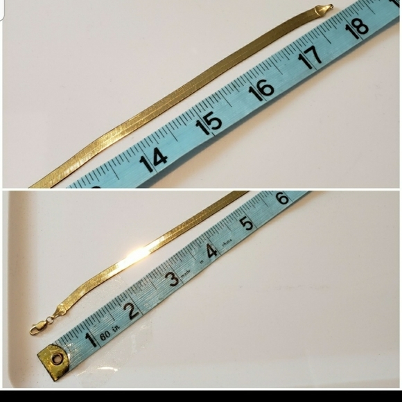 Beautiful YELLOW GOLD 14K 18" herringbone necklace - Picture 4 of 6